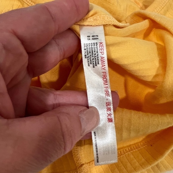 Intimately Free People Yellow Ribbed V-Neck Top - Picture 6 of 6